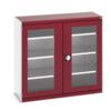 Cubio Storage Cabinet, 2 Clearview Doors, Red, 1200 x 1300 x 525mm thumbnail-0