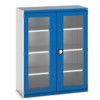 Cubio Storage Cabinet, 2 Clearview Doors, Blue, 1600 x 1300 x 525mm thumbnail-0