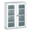 Cubio Storage Cabinet, 2 Clearview Doors, Light Grey, 1600 x 1300 x 525mm thumbnail-0