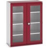 Cubio Storage Cabinet, 2 Clearview Doors, Red, 1600 x 1300 x 525mm thumbnail-0