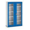 Cubio Storage Cabinet, 2 Clearview Doors, Blue, 2000 x 1300 x 525mm thumbnail-0