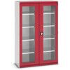 Cubio Storage Cabinet, 2 Clearview Doors, Red, 2000 x 1300 x 525mm thumbnail-0