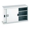 Cubio Storage Cabinet, 2 Sliding Doors, Light Grey, 800 x 1300 x 525mm thumbnail-0