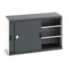 Cubio Storage Cabinet, 2 Sliding Doors, Anthracite Grey, 800 x 1300 x 525mm thumbnail-0