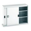 Cubio Storage Cabinet, 2 Sliding Doors, Light Grey, 1000 x 1300 x 525mm thumbnail-0