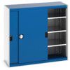 Cubio Storage Cabinet, 2 Sliding Doors, Blue, 1200 x 1300 x 525mm thumbnail-0