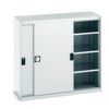 Cubio Storage Cabinet, 2 Sliding Doors, Light Grey, 1200 x 1300 x 525mm thumbnail-0