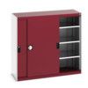 Cubio Storage Cabinet, 2 Sliding Doors, Red, 1200 x 1300 x 525mm thumbnail-0