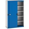 Cubio Storage Cabinet, 2 Sliding Doors, Blue, 2000 x 1300 x 525mm thumbnail-0