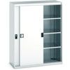 Cubio Storage Cabinet, 2 Sliding Doors, Light Grey, 1600 x 1300 x 525mm thumbnail-0