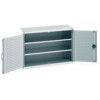 Cubio Storage Cabinet, 2 Perfo Doors, Light Grey, 900 x 1300 x 525mm thumbnail-0