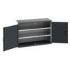 Cubio Storage Cabinet, 2 Perfo Doors, Anthracite Grey, 900 x 1300 x 525mm thumbnail-0