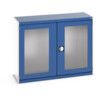 CUBIO SMLFS-13510 CUPBOARD HOUSING W/ WINDOW DOORS-LIGHT GREY/BLUE thumbnail-0