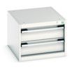 Cubio Drawer Cabinet, 2 Drawers, Light Grey, 400 x 525 x 650mm thumbnail-0