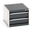 Cubio Drawer Cabinet, 2 Drawers, Anthracite Grey/Light Grey, 400 x 525 x 650mm thumbnail-0