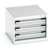 Cubio Drawer Cabinet, 3 Drawers, Light Grey, 400 x 525 x 650mm thumbnail-0