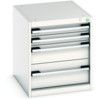 Cubio Drawer Cabinet, 4 Drawers, Light Grey, 600 x 525 x 650mm thumbnail-0