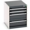 Cubio Drawer Cabinet, 4 Drawers, Anthracite Grey/Light Grey, 600 x 525 x 650mm thumbnail-0