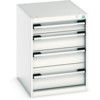 Cubio Drawer Cabinet, 4 Drawers, Light Grey, 700 x 525 x 650mm thumbnail-0