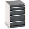 Cubio Drawer Cabinet, 4 Drawers, Anthracite Grey/Light Grey, 700 x 525 x 650mm thumbnail-0