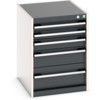 Cubio Drawer Cabinet, 5 Drawers, Anthracite Grey/Light Grey, 700 x 525 x 650mm thumbnail-0