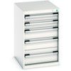 Cubio Drawer Cabinet, 5 Drawers, Light Grey, 800 x 525 x 650mm thumbnail-0