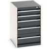 Cubio Drawer Cabinet, 5 Drawers, Anthracite Grey/Light Grey, 800 x 525 x 650mm thumbnail-0