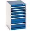 Cubio Drawer Cabinet, 6 Drawers, Blue/Light Grey, 800 x 525 x 650mm thumbnail-0