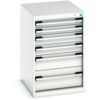 Cubio Drawer Cabinet, 6 Drawers, Light Grey, 800 x 525 x 650mm thumbnail-0