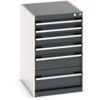 Cubio Drawer Cabinet, 6 Drawers, Anthracite Grey/Light Grey, 800 x 525 x 650mm thumbnail-0