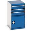 Cubio Drawer Cabinet, 3 Drawers, Blue/Light Grey, 900 x 525 x 650mm thumbnail-0