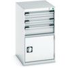 Cubio Drawer Cabinet, 3 Drawers, Light Grey, 900 x 525 x 650mm thumbnail-0