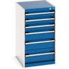 Cubio Drawer Cabinet, 6 Drawers, Blue/Light Grey, 900 x 525 x 650mm thumbnail-0