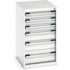 Cubio Drawer Cabinet, 6 Drawers, Light Grey, 900 x 525 x 650mm thumbnail-0