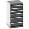 Cubio Drawer Cabinet, 6 Drawers, Anthracite Grey/Light Grey, 900 x 525 x 650mm thumbnail-0