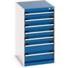 Cubio Drawer Cabinet, 7 Drawers, Blue/Light Grey, 900 x 525 x 650mm thumbnail-0