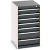 Cubio Drawer Cabinet, 7 Drawers, Anthracite Grey/Light Grey, 900 x 525 x 650mm thumbnail-0