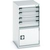 Cubio Drawer Cabinet, 4 Drawers, Light Grey, 1000 x 525 x 650mm thumbnail-0