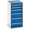 Cubio Drawer Cabinet, 6 Drawers, Blue/Light Grey, 1000 x 525 x 650mm thumbnail-0