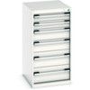 Cubio Drawer Cabinet, 6 Drawers, Light Grey, 1000 x 525 x 650mm thumbnail-0