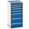 Cubio Drawer Cabinet, 7 Drawers, Blue/Light Grey, 1000 x 525 x 650mm thumbnail-0