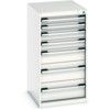 Cubio Drawer Cabinet, 7 Drawers, Light Grey, 1000 x 525 x 650mm thumbnail-0