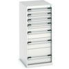 Cubio Drawer Cabinet, 7 Drawers, Light Grey, 1200 x 525 x 650mm thumbnail-0