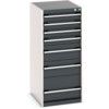 Cubio Drawer Cabinet, 7 Drawers, Anthracite Grey/Light Grey, 1200 x 525 x 650mm thumbnail-0