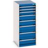 Cubio Drawer Cabinet, 8 Drawers, Blue/Light Grey, 1200 x 525 x 650mm thumbnail-0