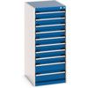 Cubio Drawer Cabinet, 10 Drawers, Blue/Light Grey, 1200 x 525 x 650mm thumbnail-0