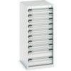 Cubio Drawer Cabinet, 10 Drawers, Light Grey, 1200 x 525 x 650mm thumbnail-0