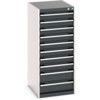 Cubio Drawer Cabinet, 10 Drawers, Anthracite Grey/Light Grey, 1200 x 525 x 650mm thumbnail-0