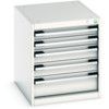 Cubio Drawer Cabinet, 5 Drawers, Light Grey, 600 x 525 x 650mm thumbnail-0