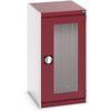 CUBIO SMLF-5610 CUPBOARD HOUSING WITH WINDOW DOOR-LIGHT GREY/RED thumbnail-0